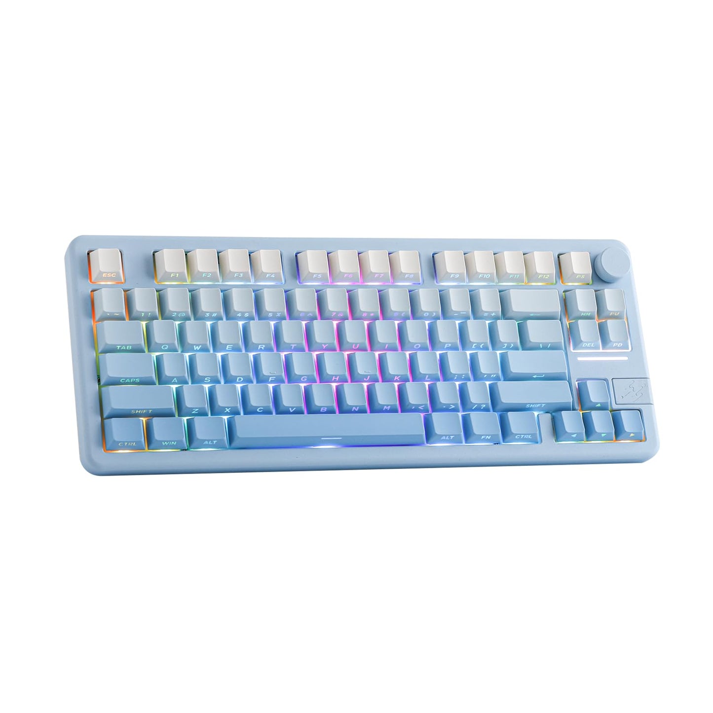 EPOMAKER Galaxy70 Wireless Gaming Keyboard, 75% Aluminium Mechanical Keyboard, Bluetooth 5.0/2.4GHz/USB-C Wired, Programmable, Hot Swappable, for PC/Mac/Office/Gaming (White, Zebra Switch)
