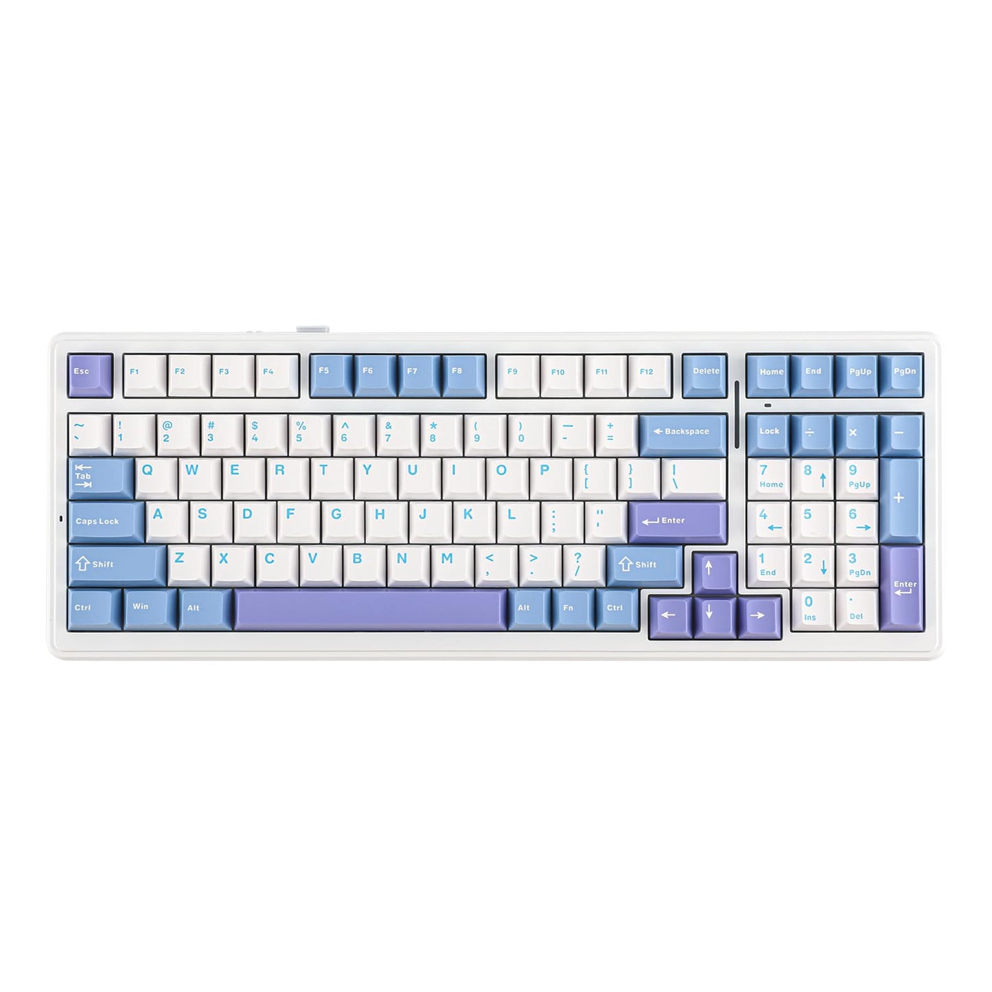 EPOMAKER x Aula F99 Wireless Mechanical Keyboard, Hot Swappable Gasket Custom Gaming Keyboard with Five-Layer Padding, Bluetooth/2.4GHz/USB-C, 8000mAh Battery (White Light Blue, Nimbus V3 Switch)