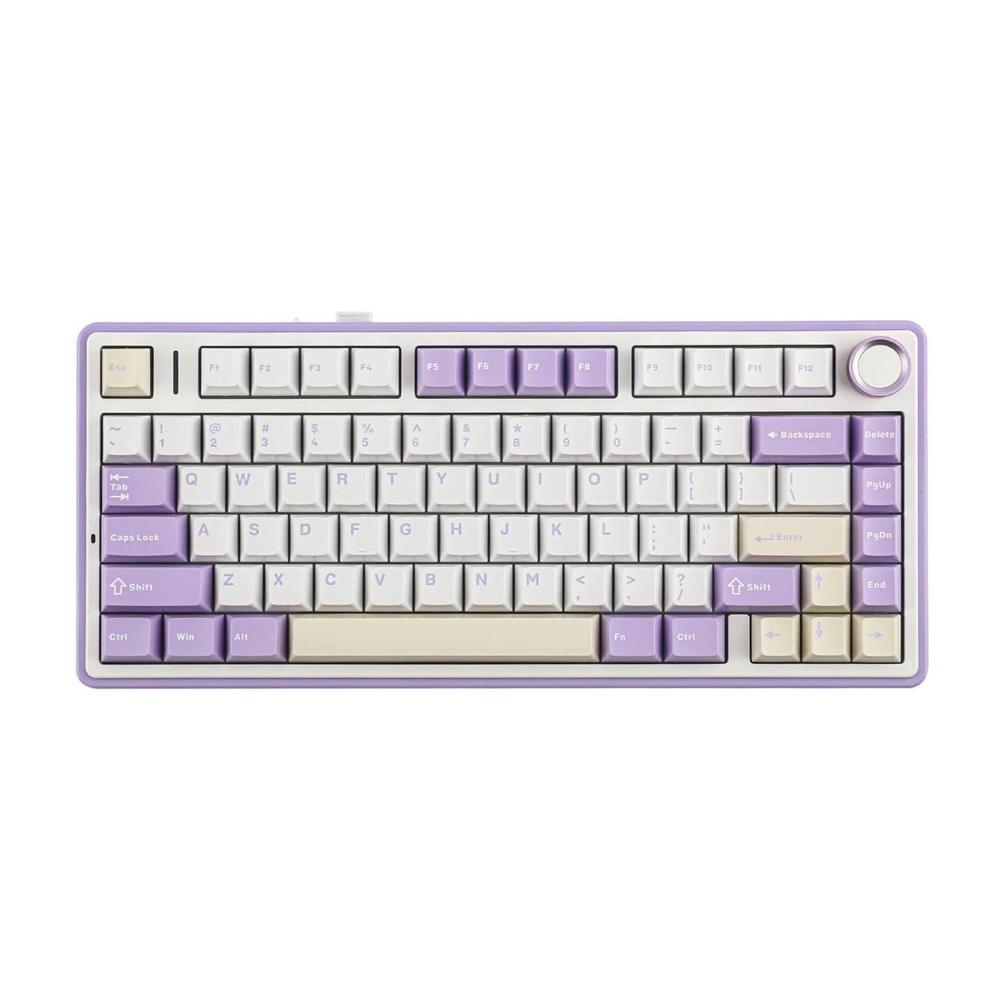 EPOMAKER x Aula F75 Gasket Mechanical Keyboard, 75% Wireless Hot Swappable Gaming Keyboard with Five-Layer Padding&Knob, Bluetooth/2.4GHz/USB-C, RGB (Purple, LEOBOG Reaper Switch)